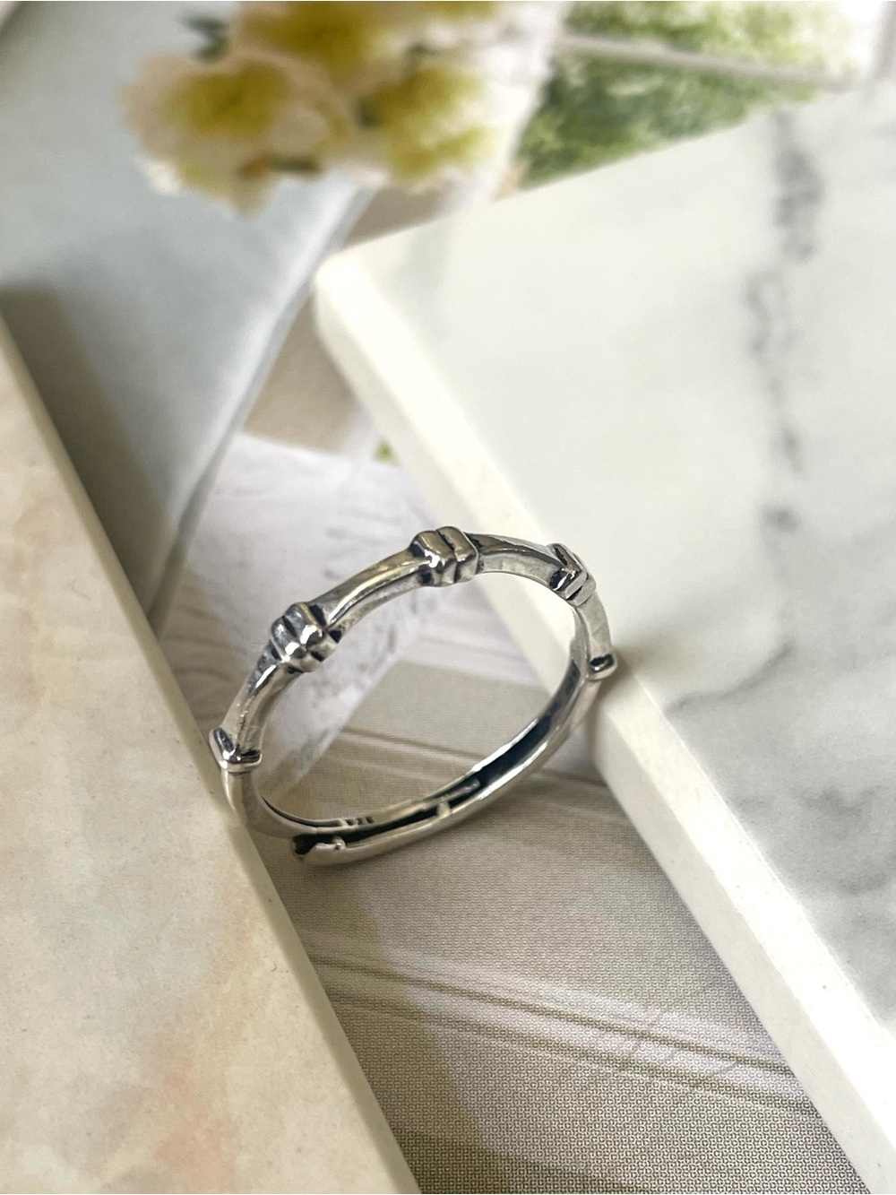 925 Sterling silver  dainty! stackable!adjustable (US5-9) Ring oxidized finish!